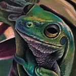 Tattoos - Frog & Flower  - 133039